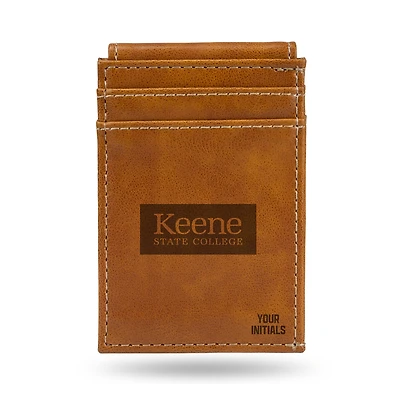 Brown Keene State Owls Personalized Front Pocket Wallet