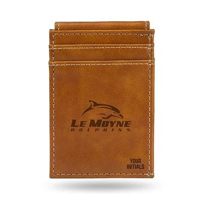 Brown Le Moyne Dolphins Personalized Front Pocket Wallet