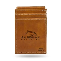 Brown Le Moyne Dolphins Personalized Front Pocket Wallet