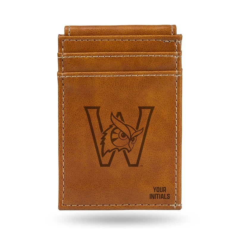 Brown Westfield State Owls Personalized Front Pocket Wallet