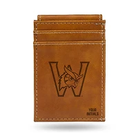 Brown Westfield State Owls Personalized Front Pocket Wallet
