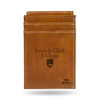 Brown Lewis & Clark College Pioneers Personalized Front Pocket Wallet