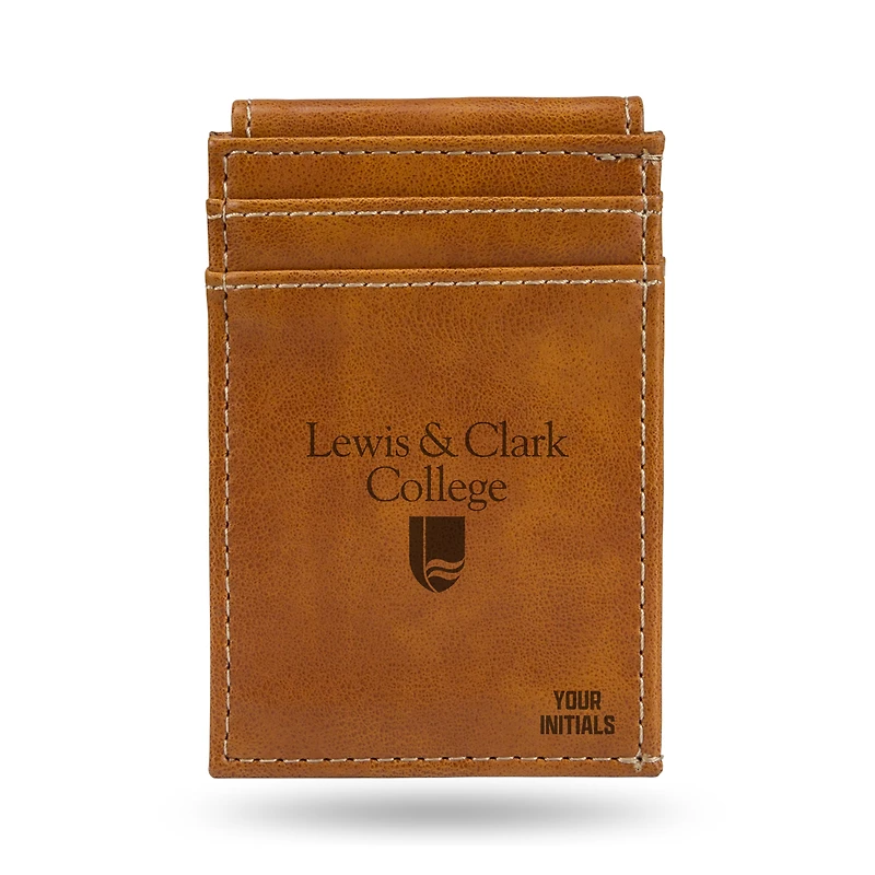 Brown Lewis & Clark College Pioneers Personalized Front Pocket Wallet