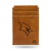 Brown Saginaw Valley State Cardinals Personalized Front Pocket Wallet
