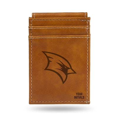Brown Saginaw Valley State Cardinals Personalized Front Pocket Wallet