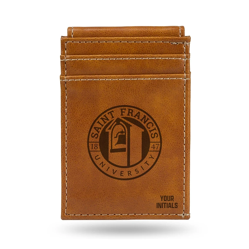 Brown Saint Francis Red Flash Personalized Front Pocket Wallet