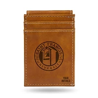 Brown Saint Francis Red Flash Personalized Front Pocket Wallet
