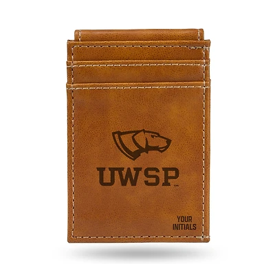 Brown Wisconsin-Stevens Point Pointers Personalized Front Pocket Wallet
