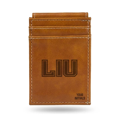 Brown LIU Sharks Personalized Front Pocket Wallet