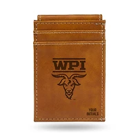 Brown Worcester Polytechnic Institute Engineers Personalized Front Pocket Wallet