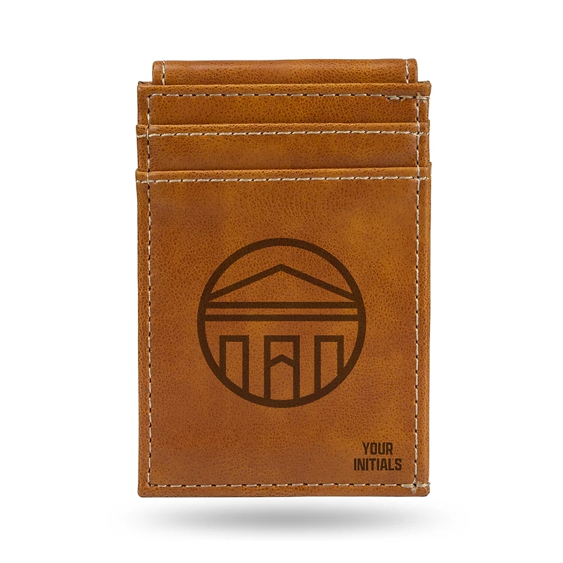 Brown Longwood Lancers Personalized Front Pocket Wallet