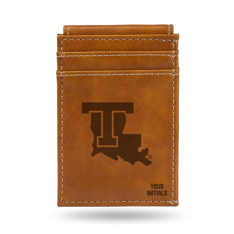 Brown Louisiana Tech Bulldogs Personalized Front Pocket Wallet