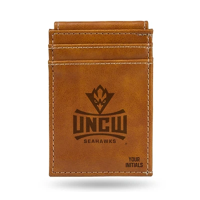 Brown UNC Wilmington Seahawks Personalized Front Pocket Wallet