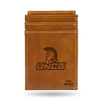 Brown UNCG Spartans Personalized Front Pocket Wallet