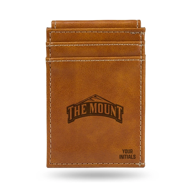 Brown Mount St. Mary's Mountaineers Personalized Front Pocket Wallet