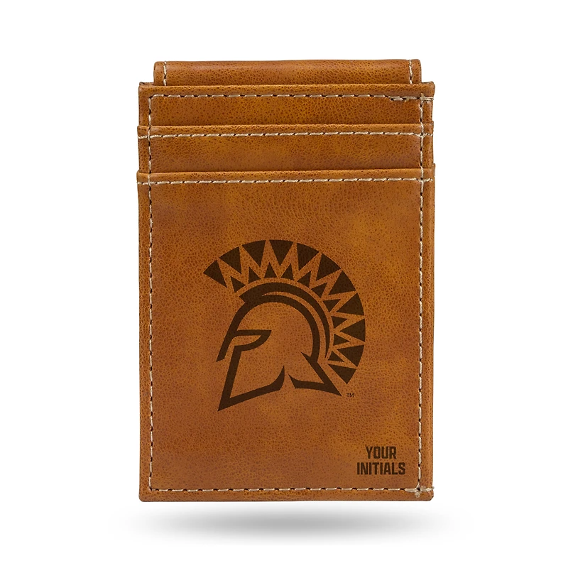 Brown San Jose State Spartans Personalized Front Pocket Wallet