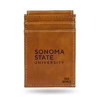 Brown Sonoma State Seawolves Personalized Front Pocket Wallet
