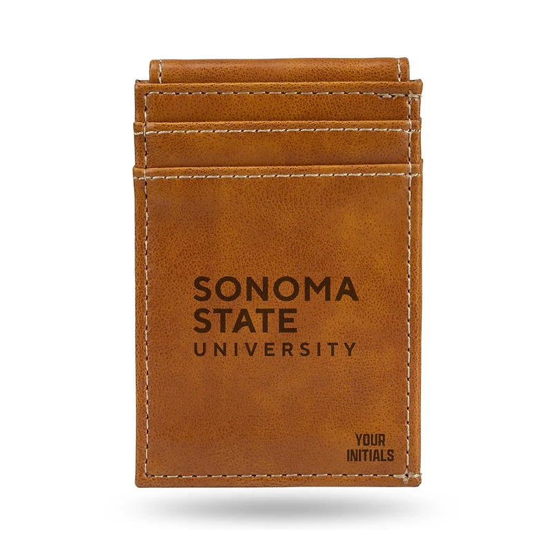 Brown Sonoma State Seawolves Personalized Front Pocket Wallet