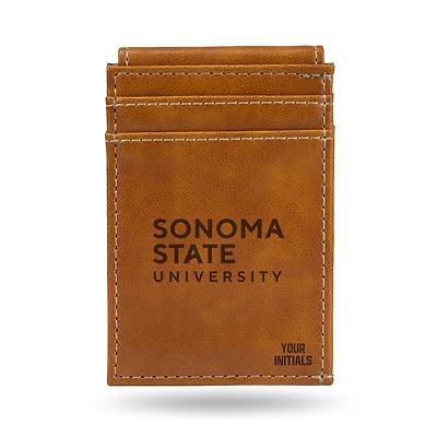 Brown Sonoma State Seawolves Personalized Front Pocket Wallet