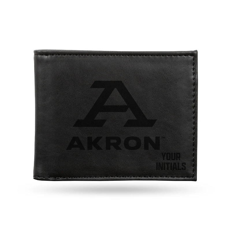 Black Akron Zips Personalized Billfold Wallet
