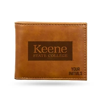 Brown Keene State Owls Personalized Billfold Wallet