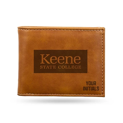 Brown Keene State Owls Personalized Billfold Wallet
