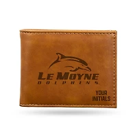 Brown Le Moyne Dolphins Personalized Billfold Wallet