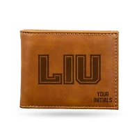Brown LIU Sharks Personalized Billfold Wallet