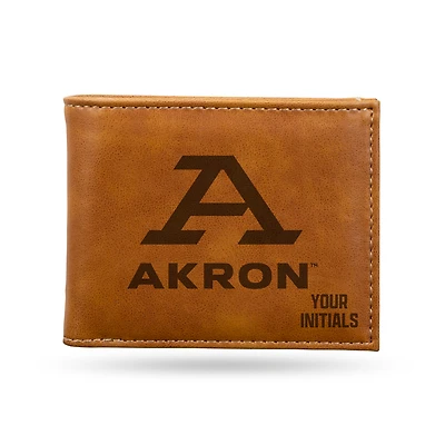 Brown Akron Zips Personalized Billfold Wallet