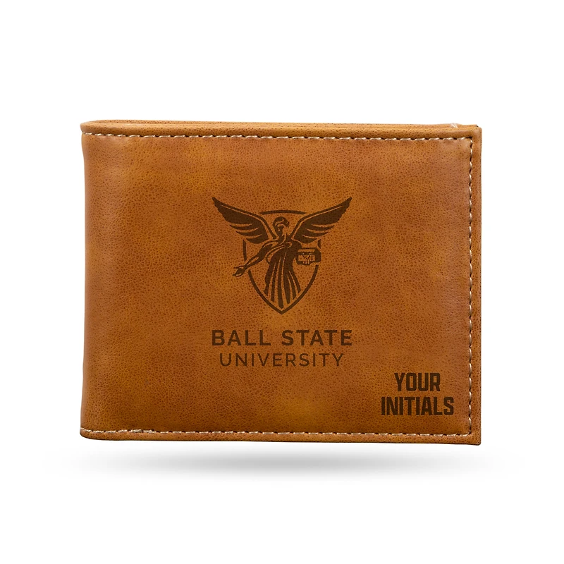Brown Ball State Cardinals Personalized Billfold Wallet