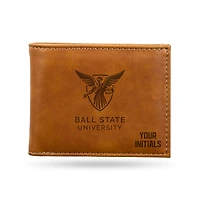 Brown Ball State Cardinals Personalized Billfold Wallet