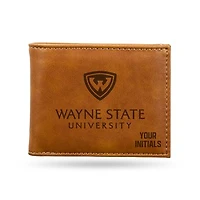Brown Wayne State Warriors Personalized Billfold Wallet