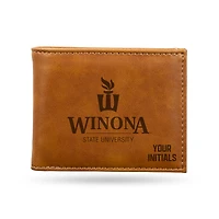 Brown Winona State Warriors Personalized Billfold Wallet