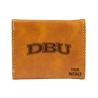 Brown Dallas Baptist Patriots Personalized Trifold Wallet
