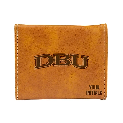 Brown Dallas Baptist Patriots Personalized Trifold Wallet