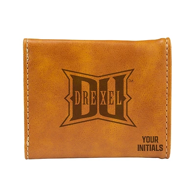 Brown Drexel Dragons Personalized Trifold Wallet