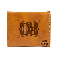 Brown Drexel Dragons Personalized Trifold Wallet