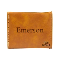 Brown Emerson College Lions Personalized Trifold Wallet