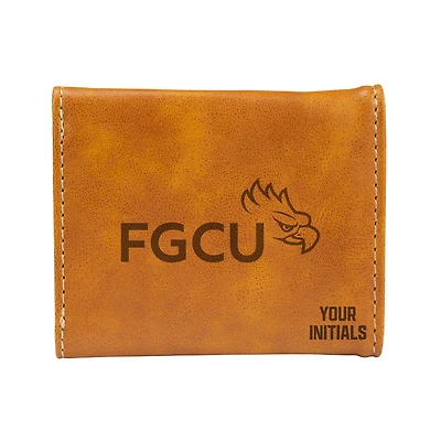 Brown Florida Gulf Coast Eagles Personalized Trifold Wallet