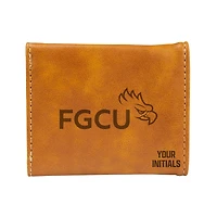 Brown Florida Gulf Coast Eagles Personalized Trifold Wallet