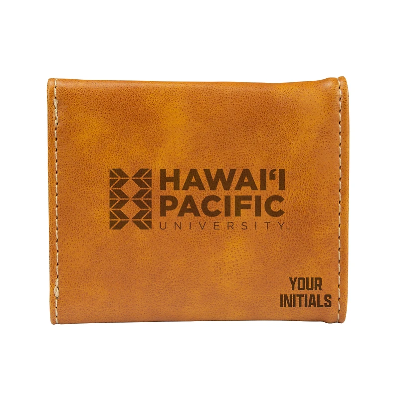 Brown Hawaii Pacific Sharks Personalized Trifold Wallet