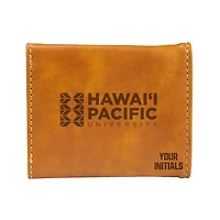 Brown Hawaii Pacific Sharks Personalized Trifold Wallet