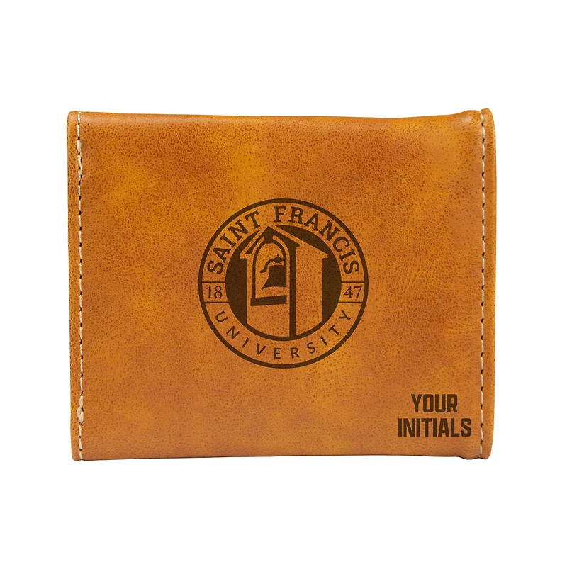 Brown Saint Francis Red Flash Personalized Trifold Wallet