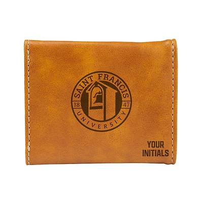 Brown Saint Francis Red Flash Personalized Trifold Wallet