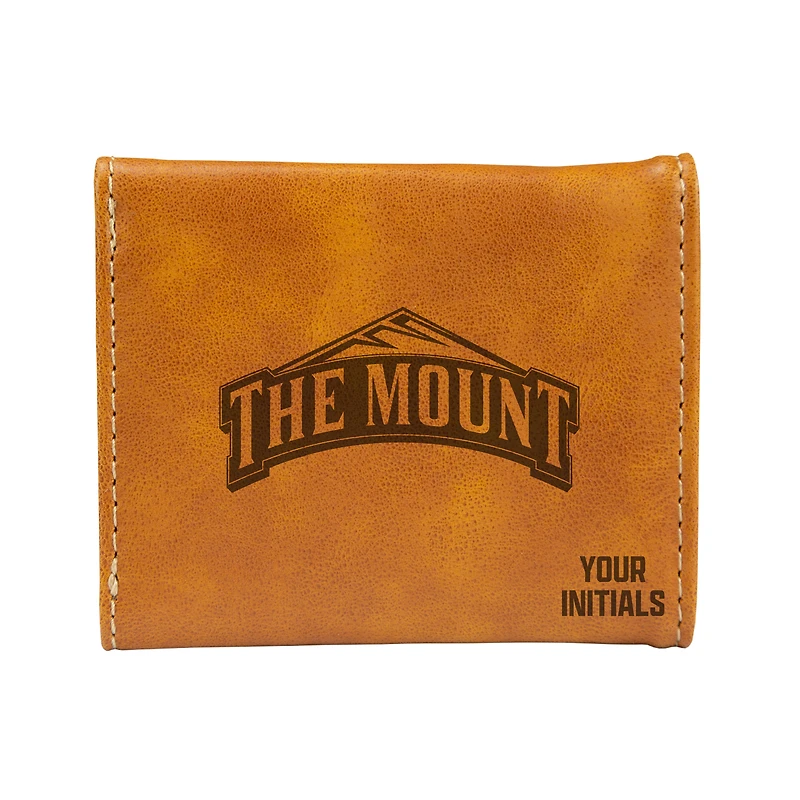 Brown Mount St. Mary's Mountaineers Personalized Trifold Wallet