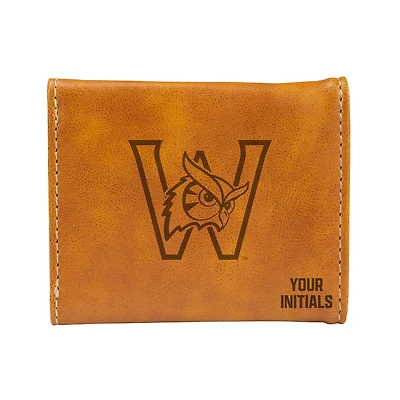 Brown Westfield State Owls Personalized Trifold Wallet