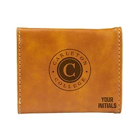 Brown Carleton Knights Personalized Trifold Wallet