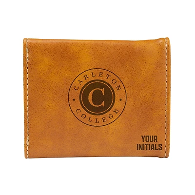 Brown Carleton Knights Personalized Trifold Wallet