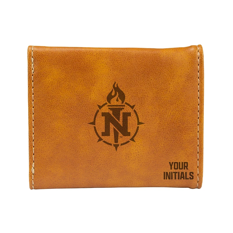 Brown Northern Michigan Wildcats Personalized Trifold Wallet