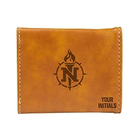 Brown Northern Michigan Wildcats Personalized Trifold Wallet